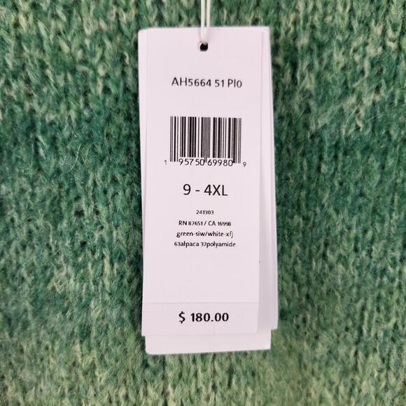 Lacoste Sweater 4XL (9) Green Ombre Alpaca Blend NWT $180 MSRP Logo - Picture 5 of 8